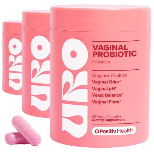 URO Vaginal Probiotics for Women pH Balance with Prebiotics & Lactobacillus Blend - Womens Health Supplement - Promote Healthy Vaginal Odor & Vaginal Flora, 60 Count (Pack of 3)